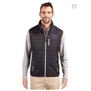 Washington‎ Huskies Cutter & Buck Rainier PrimaLoft Mens Full Zip Puffer Vest L